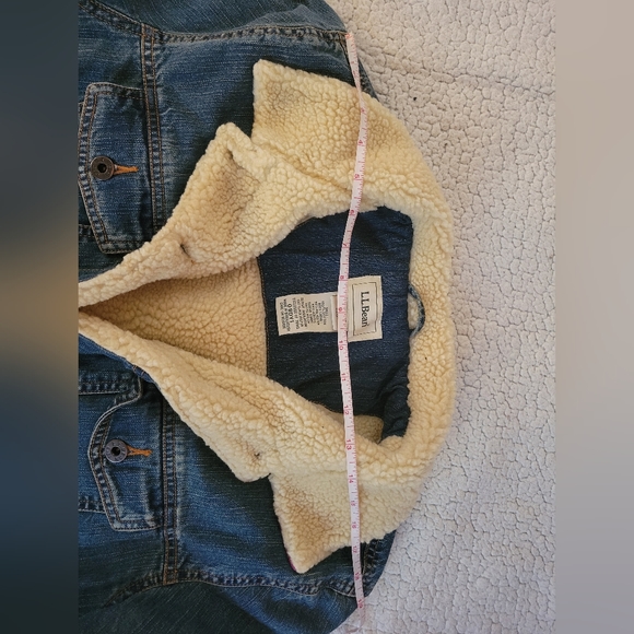 Sherpa-Lined Denim Jacket LLBean Sz L - Picture 9 of 11
